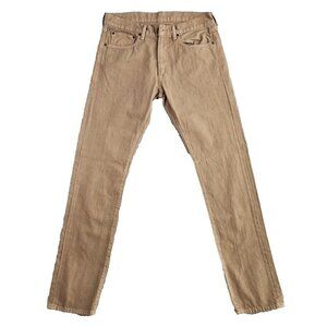 Ralph Lauren Men's Jeans 32x34 Slim Straight Cut Vivo Tan 100% Cotton RN 41381